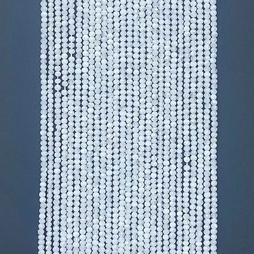 Natural Crystal Blue Moonstone Facted Bead Loose Beads 38cm Women Fashion Jewelry DIY Bracelet Necklace Accessories Trendy Boho