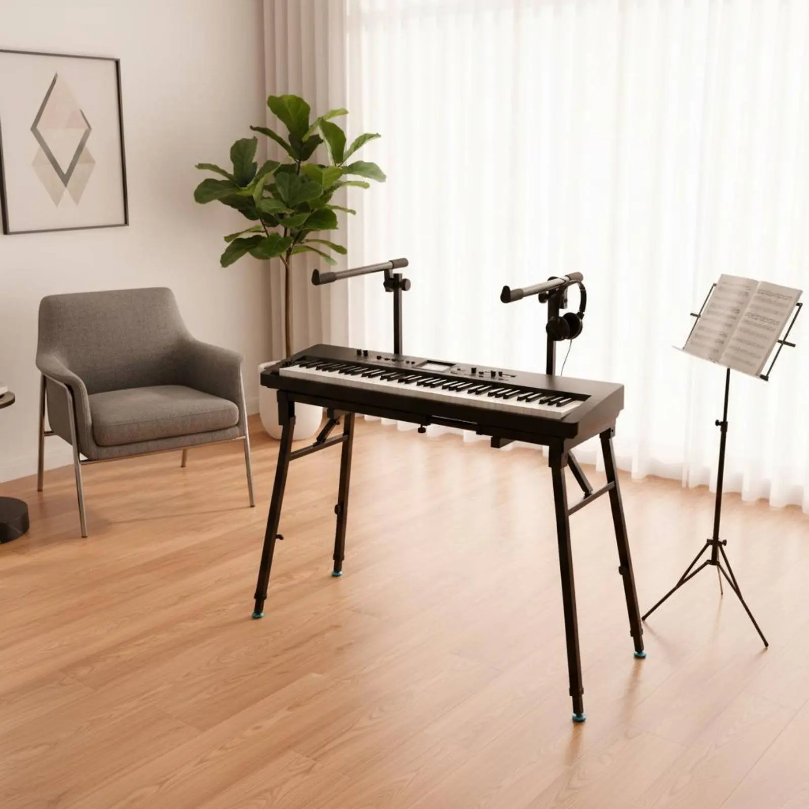 support-de-clavier-pliable-support-de-clavier-reglable-portable-accessoire-d'instrument-de-musique-antiderapant-facile-a-transporter-pour-la-maison-et-le-studio