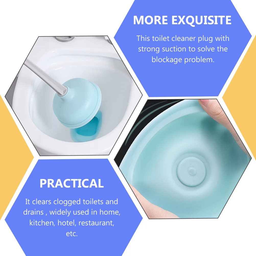 

Bathroom Drain Plunger Rubber Cup Strong Suction Long Handle Toilet Kitchen Sink Clog Cleaner Tool Home Cleaning Plug