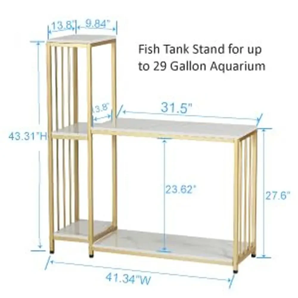 Aquarium Reptile Tank Stand Metal Steel Frame 29 Gallon Fish Tank Shelf Storage Display Aquarium Reptile Tank Organizer Stand