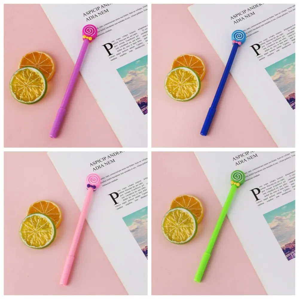 

5 Pcs/Bag Cute Lollipop Neutral Pen Creative Personality Signature Pen Candy Colored Cartoon Water-based Pen Student