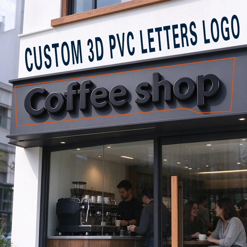 Custom 3D PVC Letters Logo Sign Personalized Wall Decor for Business Shop Branding Indoor Outdoor Advertising Business Decor