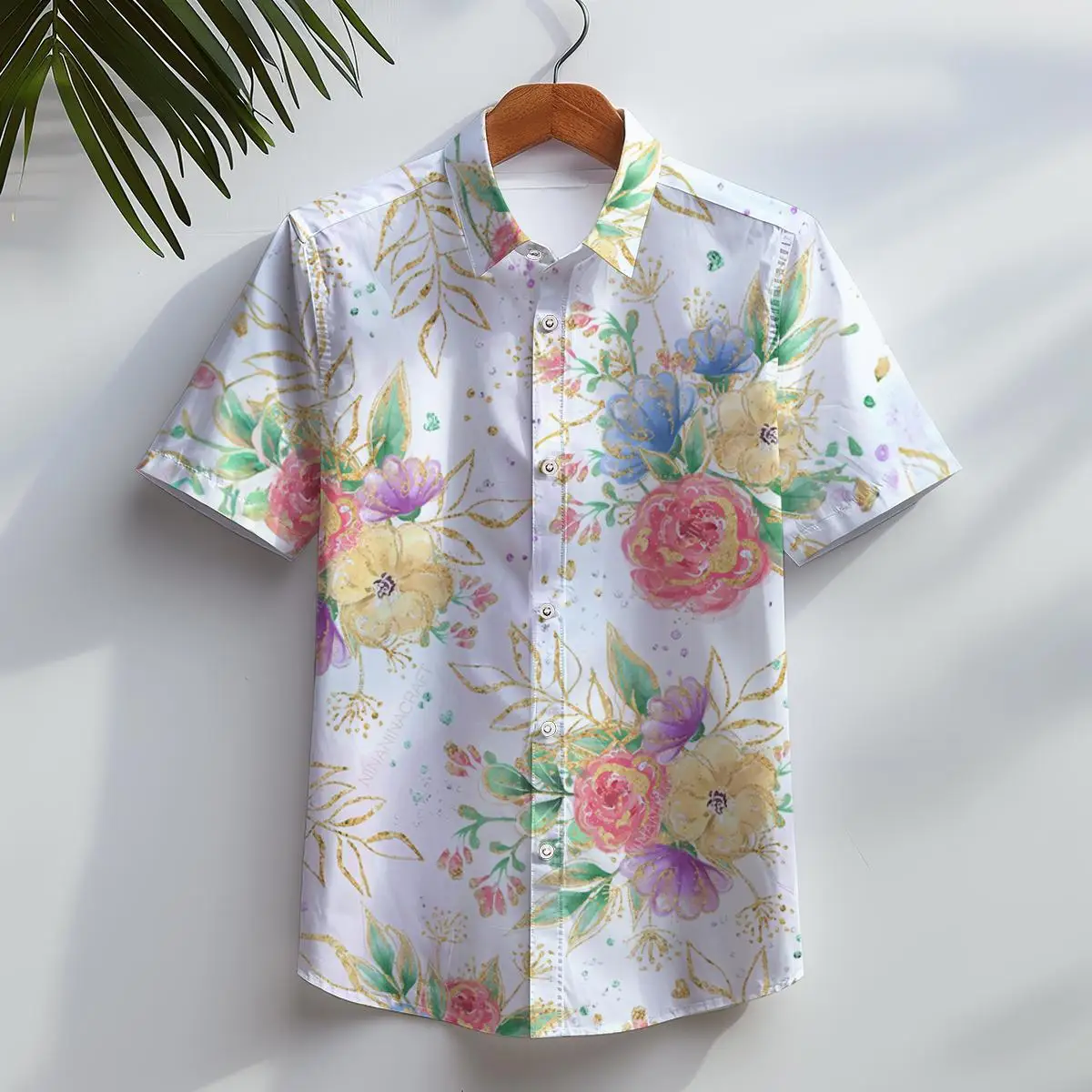 Chemise hawaïenne pour hommes, chemise de plage décontractée à manches courtes, boutonnée, feuille tropicale, vêtements imprimés floraux en 3D pour les vacances d'été