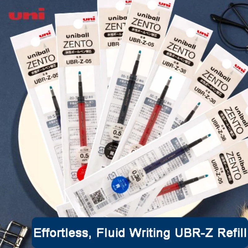 Uni Water-Based Ink Refill Professional for Uni-ball ZENTO Gel Pen Fade-Resistant Fluid Ink Office Work Signature Stationery UBR