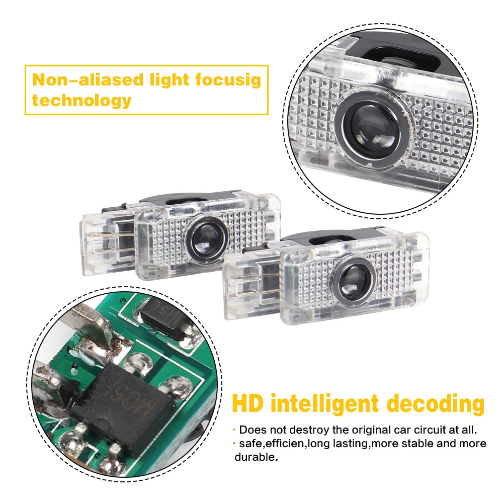 LED باب السيارة الداخلية ترحيب شعار شبح الظل إكسسوارات مضيئة لمرسيدس بنز C الفئة W203 SLK R171 SLR R199 CLK W209 W240