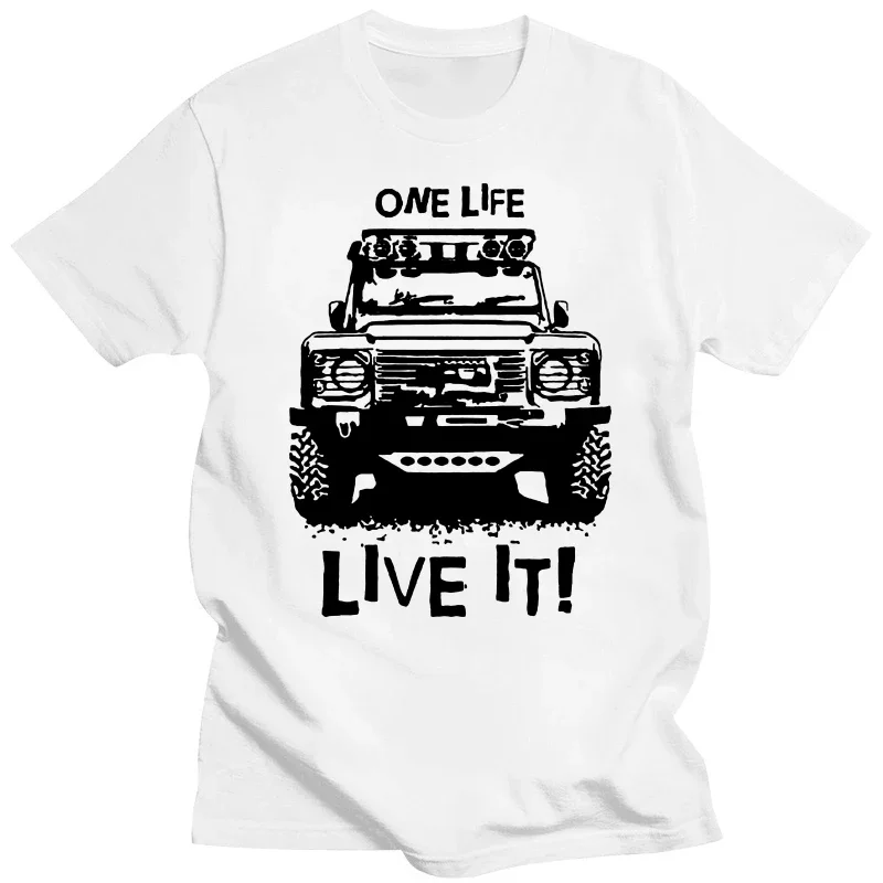 style Hot Sale Defender 90 110 bir hayat canlı kapalı yol Mens T Shirt Tee gömlek  sıcak satış İngiliz klasik araba hayranları