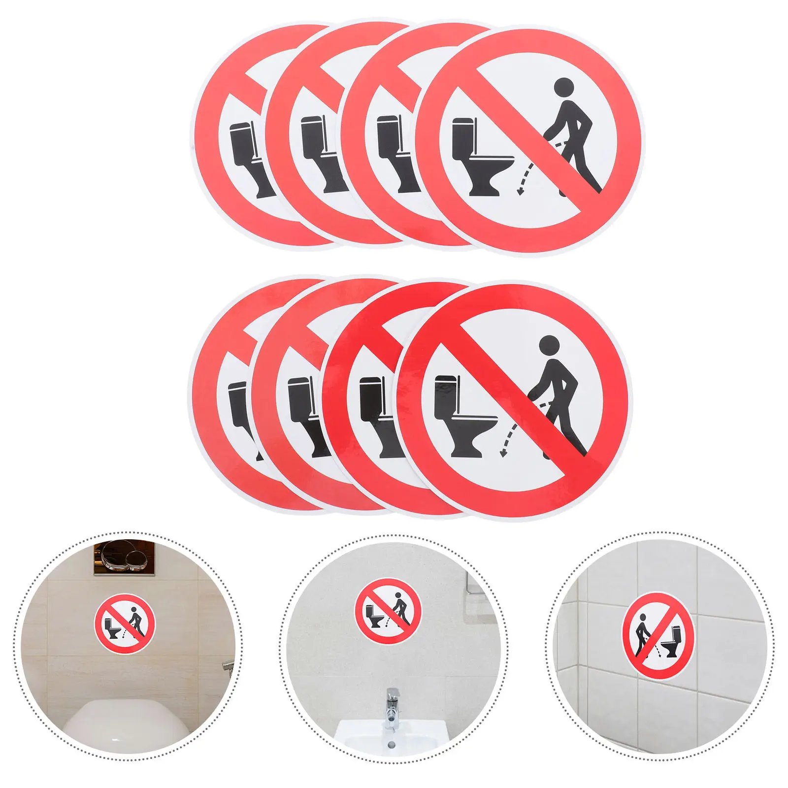 Toilet Target Stickers 8 Pack Waterproof Bathroom Aiming Decals for Potty Training Restrooms and Public Use