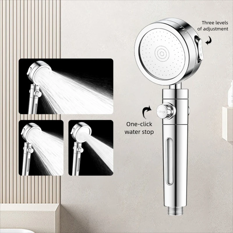 

Multi-Function Shower Head: 3 Modes, One-Click Water Stop, Built-in Filter, Upgrade Your Shower with Easy Installation