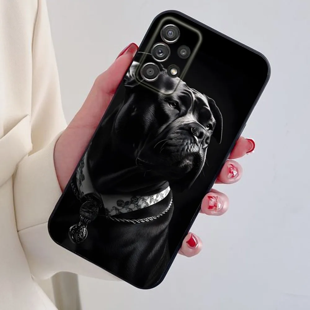 Doberman black dog Phone Case For Samsung S24,S21,S22,S23,S30,Ultra,S20,Plus,Note,10,9,5G Black soft silicone case