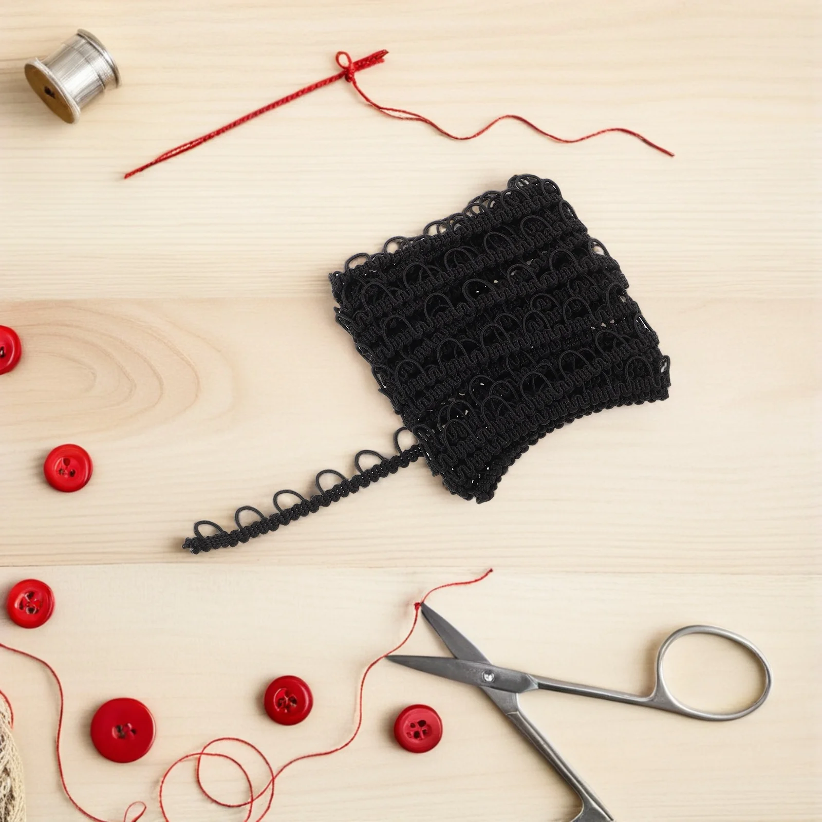 

Decorative Lace Costume Button Loop Crafts Bridal Loops Braid Trim Polyester Yarn Dress Buttonhole Elastic Bride