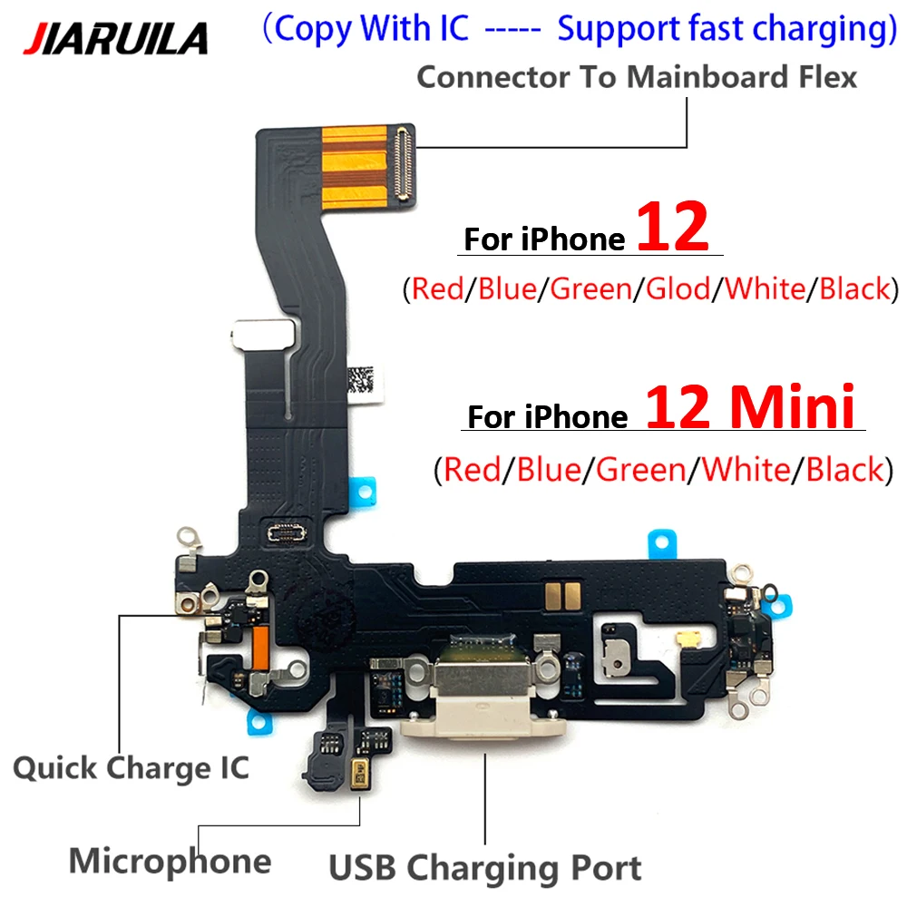 

НОВЫЙ протестированный USB-порт для зарядки, разъем для микрофона, док-станция, плата, гибкий кабель, запасные части для IPhone 12 Mini/12
