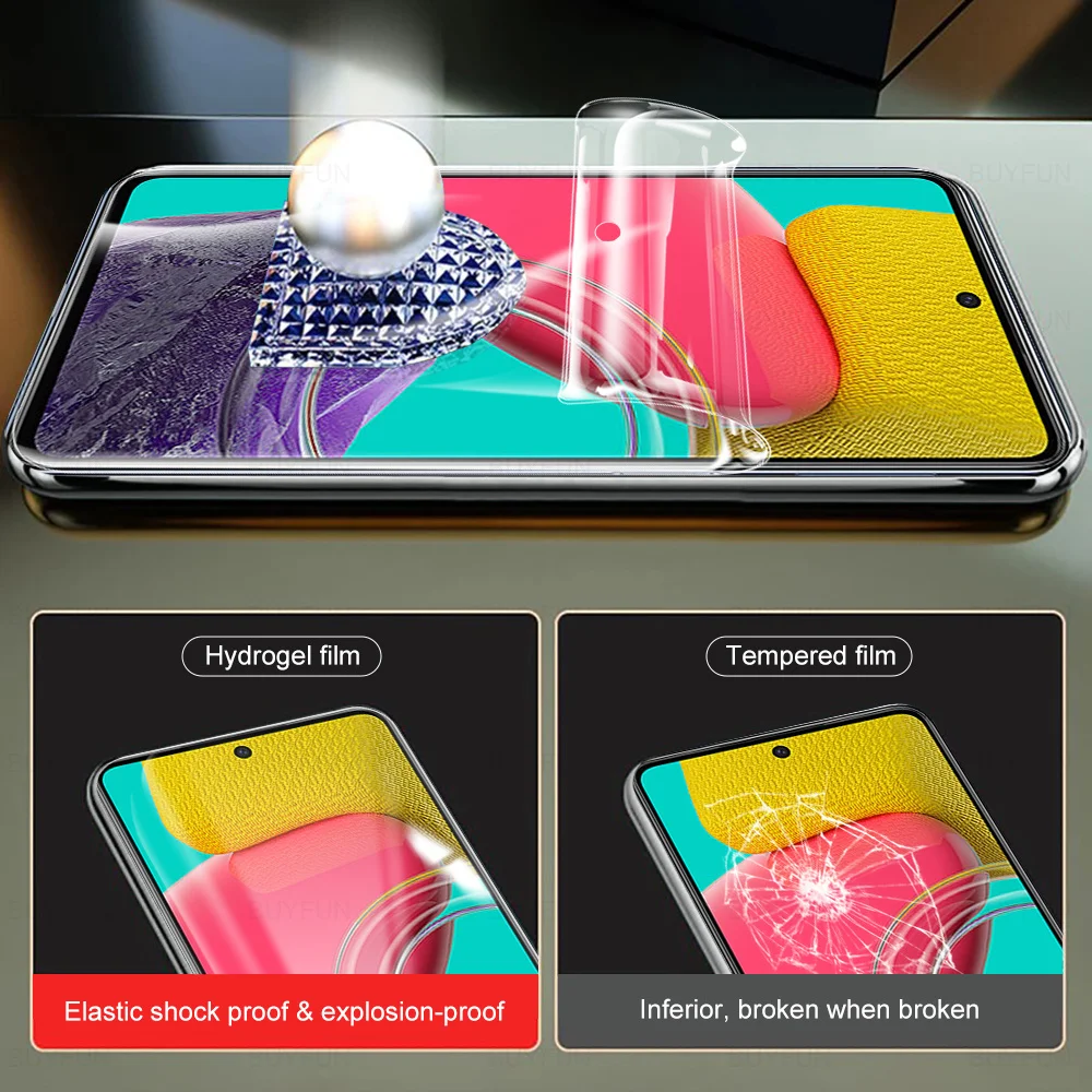 2PCS Hydrogel ฟิล์มสำหรับ Samsung Galaxy M53 6.7 "Screen Protector สำหรับ Samsung M53 5G ซัมซุง M 53 53M ป้องกันฟิล์มป้องกันฟิล์มแก้ว