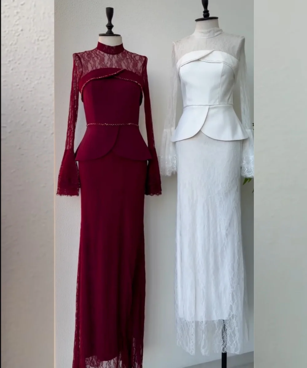 

Customized Exquisite Jersey Pleat Sequined Straight High Collar Long Evening Dresses Luxury 2025 Prom Fashion