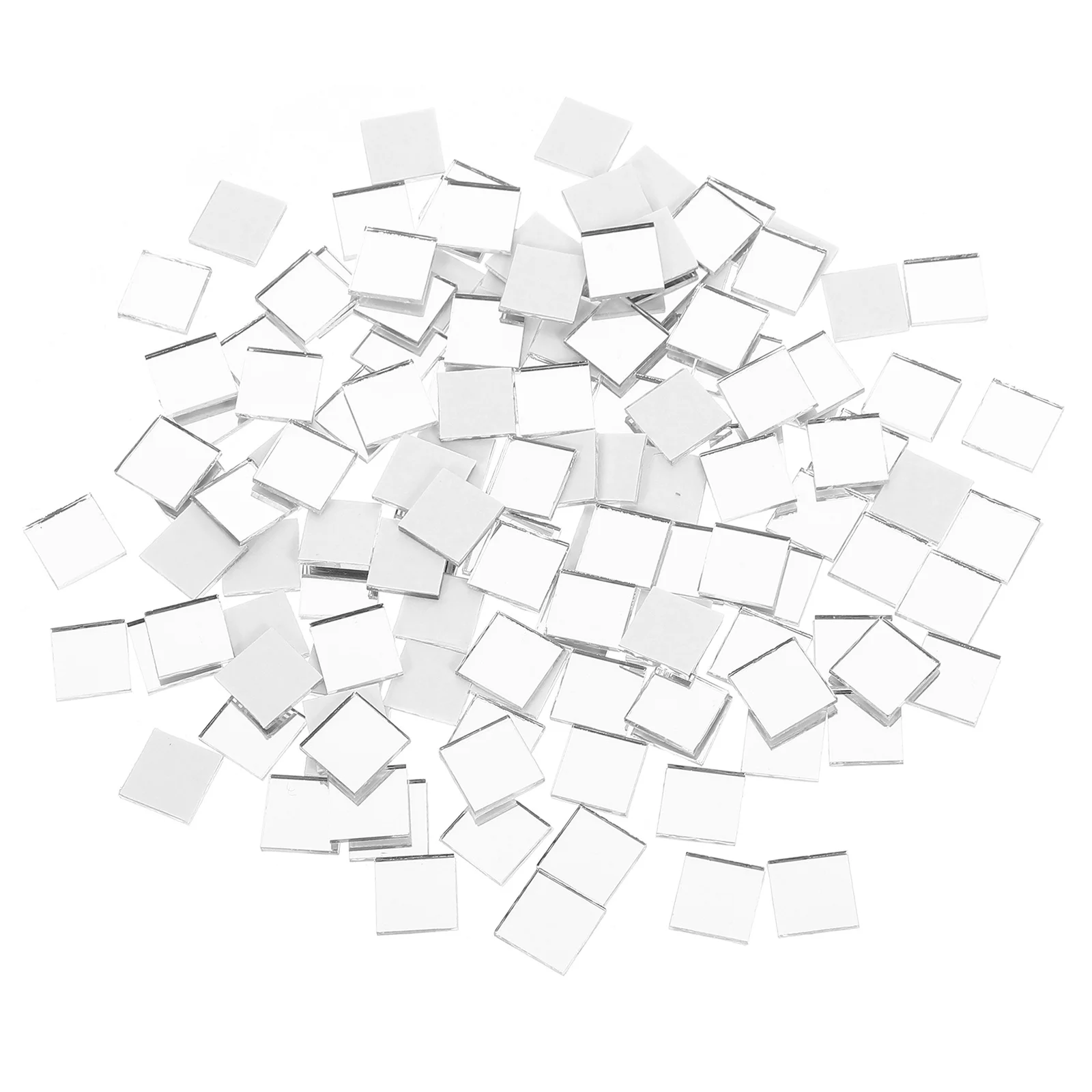 

400Pcs Square Glass Mosaic Tiles Mirror Finish Craft Tiles for DIY Art Decoration Fire Resistant Waterproof Adhesive Mosaic
