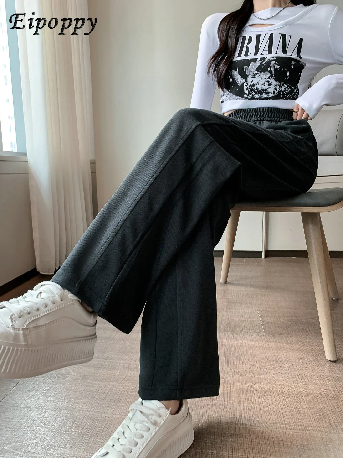 سراويل موزة ضيقة للنساء ، سراويل فضفاضة عتيقة ، تدلى ، مستقيم ، مطابقة للجميع ، ساق واسعة ، رياضة نسائية