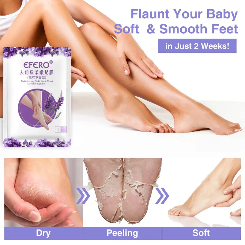 Foot Peel Mask,Exfoliator Peel Off Calluses Dead Skin Callus Remover,Foot Mask for Dry Cracked Feet,Foot Peel Mask with Lavende