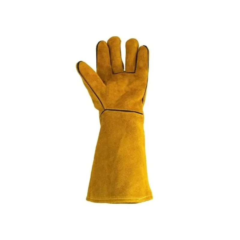 33cm Double Yellow Gloves Soldering Welding Gloves Tools Flame-retardant Welding Work Gloves Heat-proof Metal Welding Protector