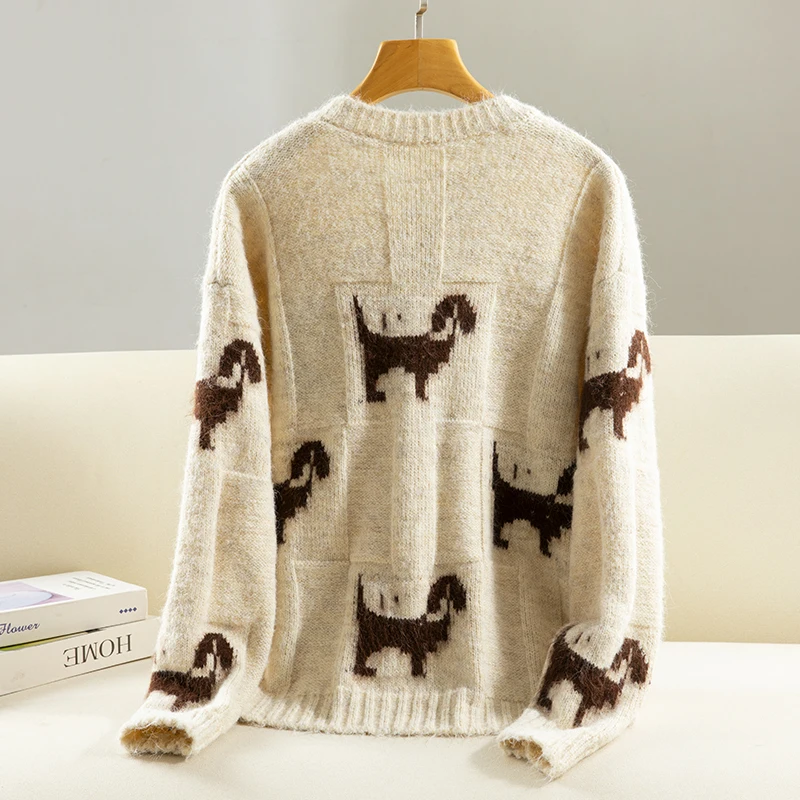 เสื้อสเวตเตอร์ไหมพรมถักทรงหลวมสำหรับผู้หญิง ฤดูใบไม้ร่วง ฤดูหนาว ปักลายหนา ทรงเข้ารูป ถักลายบิดเกลียว เสื้อคลุมคาร์ดิแกนแบบเปิด ผ้าบาง