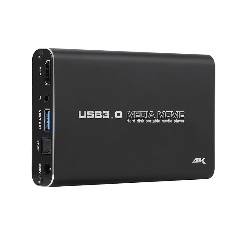 4K USB3.0 HDD Media Player For USB HDD SD MKV H.265 AV TV AVI RMVB WMV Full HD USB 2.5