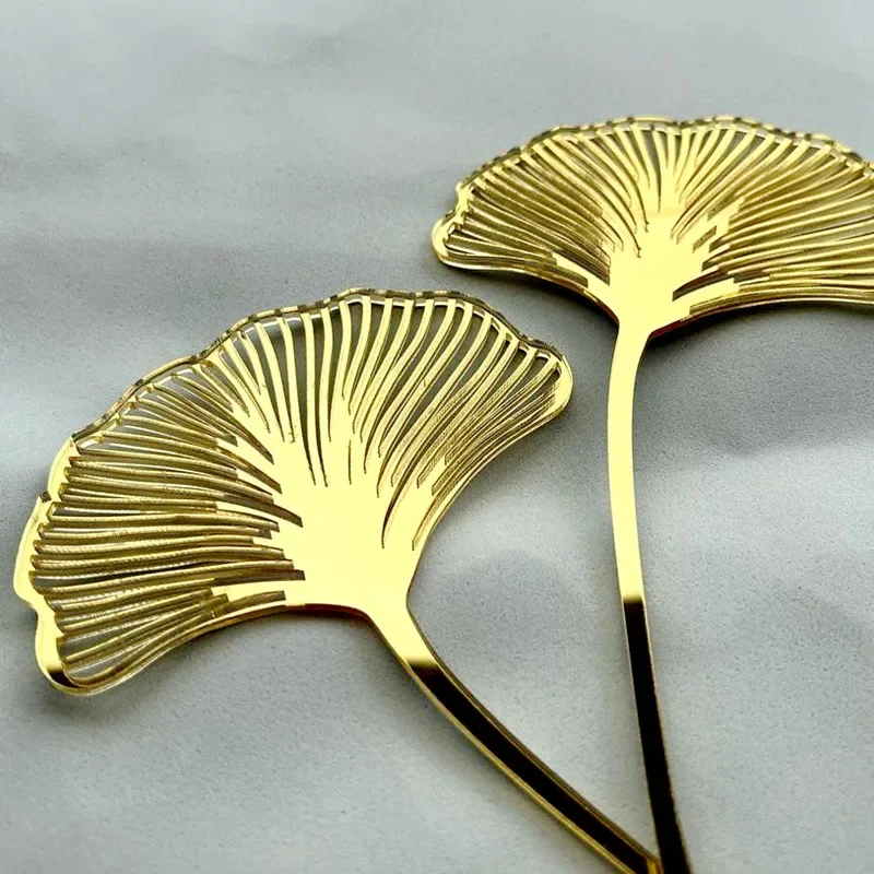 Acrylic Gold Ginkgo Leaves Cake Topper Happy Birthday Cake Topper Baking Accessories Party Supplies Cake Decorating Tools