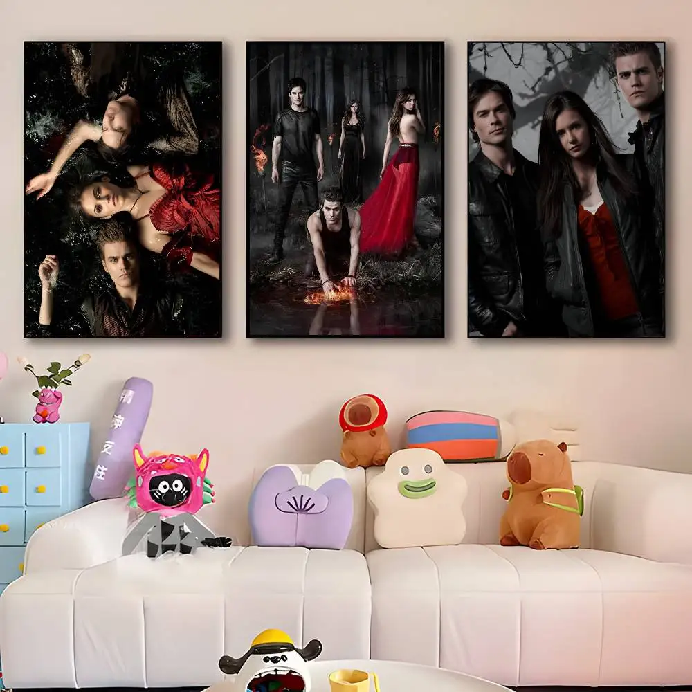 Classic Movie V-Vampire Diaries Tv Series Posters HD Print Vintage Wall Art Decor for Home Study Room