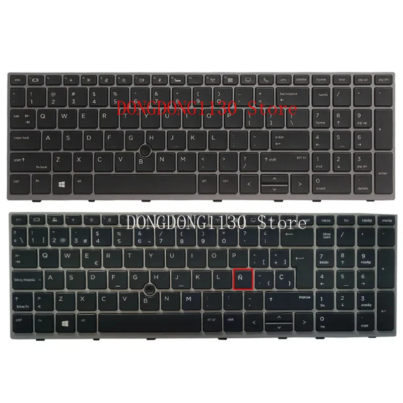 d-新しい-hp-elitebook-850-g5-米国-英国-スペイン語ノートパソコンのキーボードとポインティングスティックシルバーフレーム