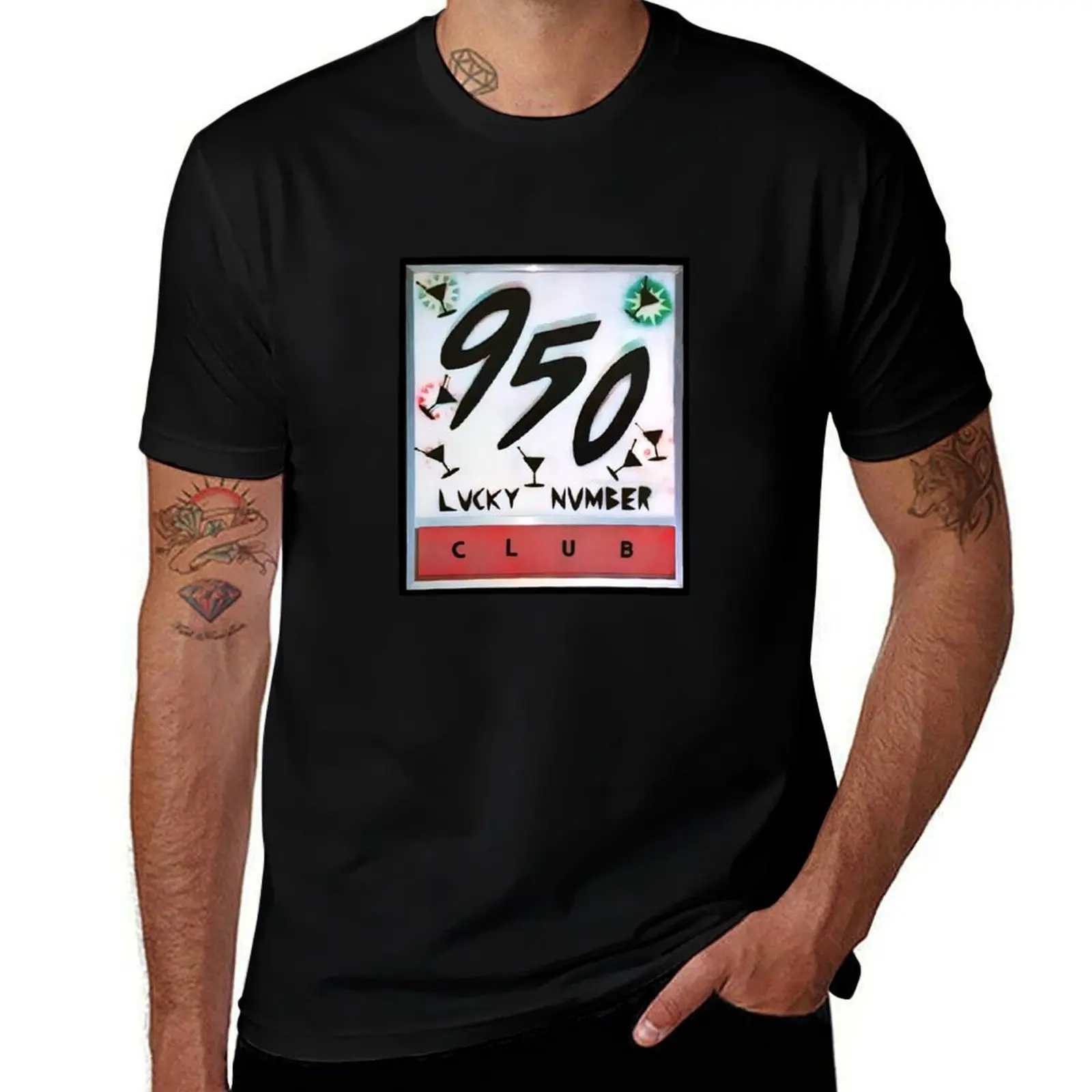 

950 Lucky Number Club Sign T-Shirt Clothing man clothes quick-drying funny t shirts men