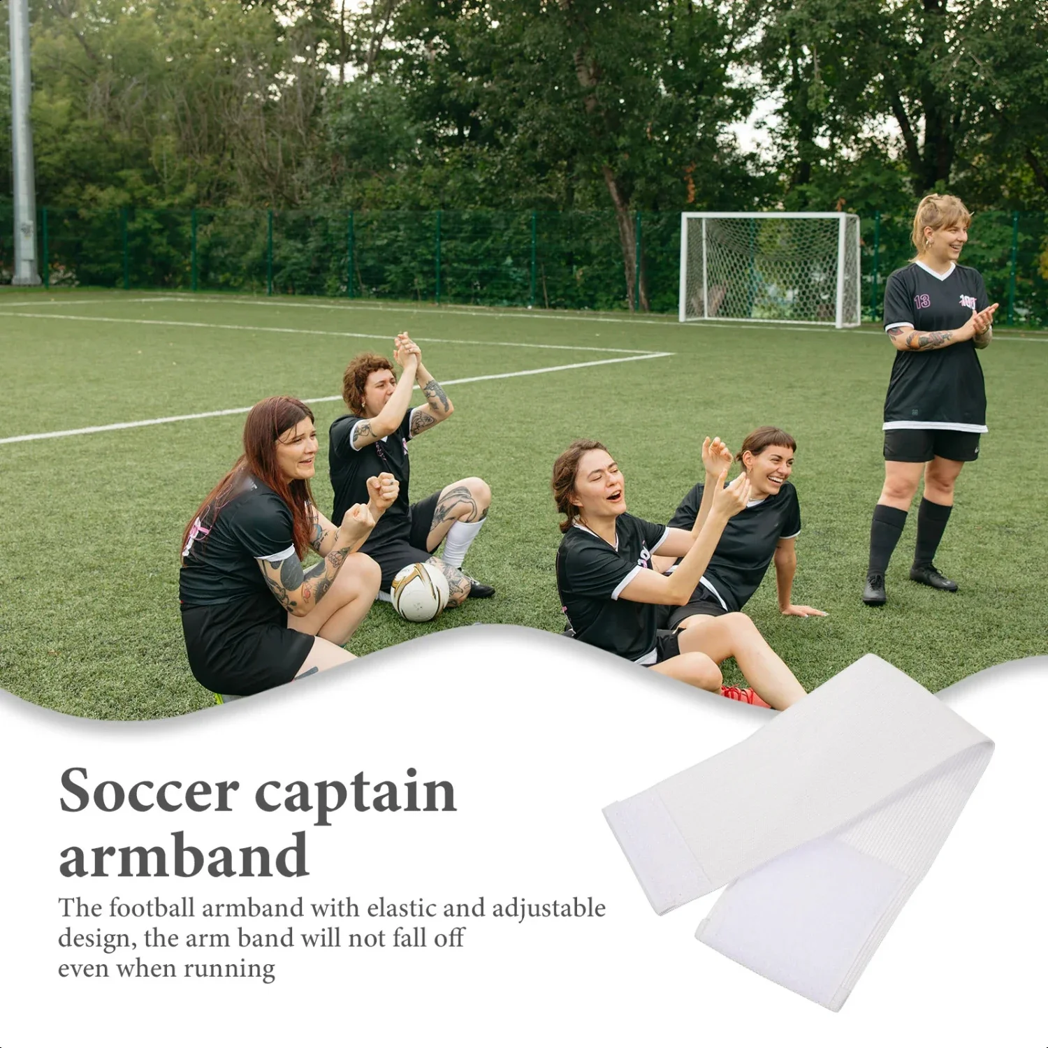 4 Pcs Captain Arm Bands Wear-resistant Armband Convenient Sports Football White Nylon DIY Armbands Soccer