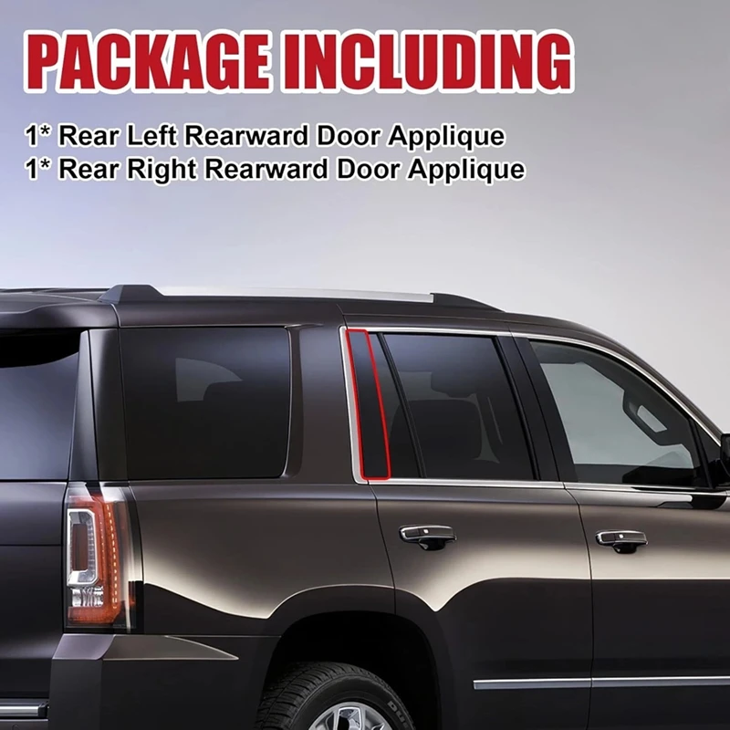 

Black Rear Door Window Trim Applique for Chevy Suburban 2015-2018 HOT SALE