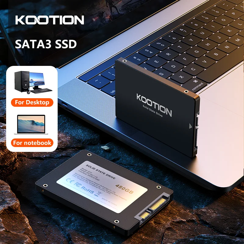KOOTION SATA SSD Hard Drive 64GB128GB 240GB 256GB 480GB 512GB 2.5Inch SATA3 Disks Internal Hard Drive Hard Disk for PC Laptop