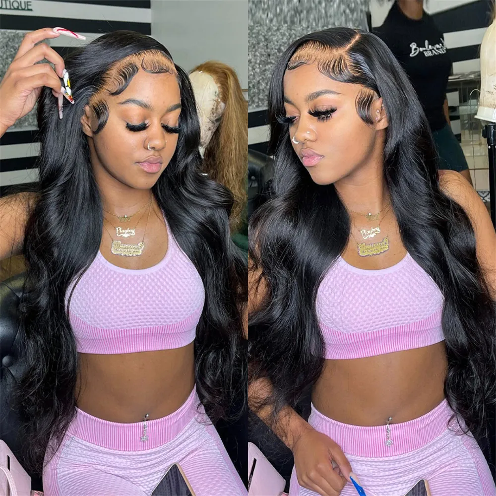 40 Inch Body Wave 13x6 Hd Transparent Lace Frontal Wig Human Hair Brazilian Pre Plucked Lace Wigs For Women 13x4 Lace Front Wig
