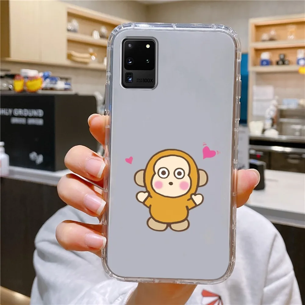 S-Sanrio M-Monkichi Phone Case For Samsung Galaxy A52 A12 A51 S21 Edge S22ULTRA S23 S20LITE Plus Ultra Transparent Cover