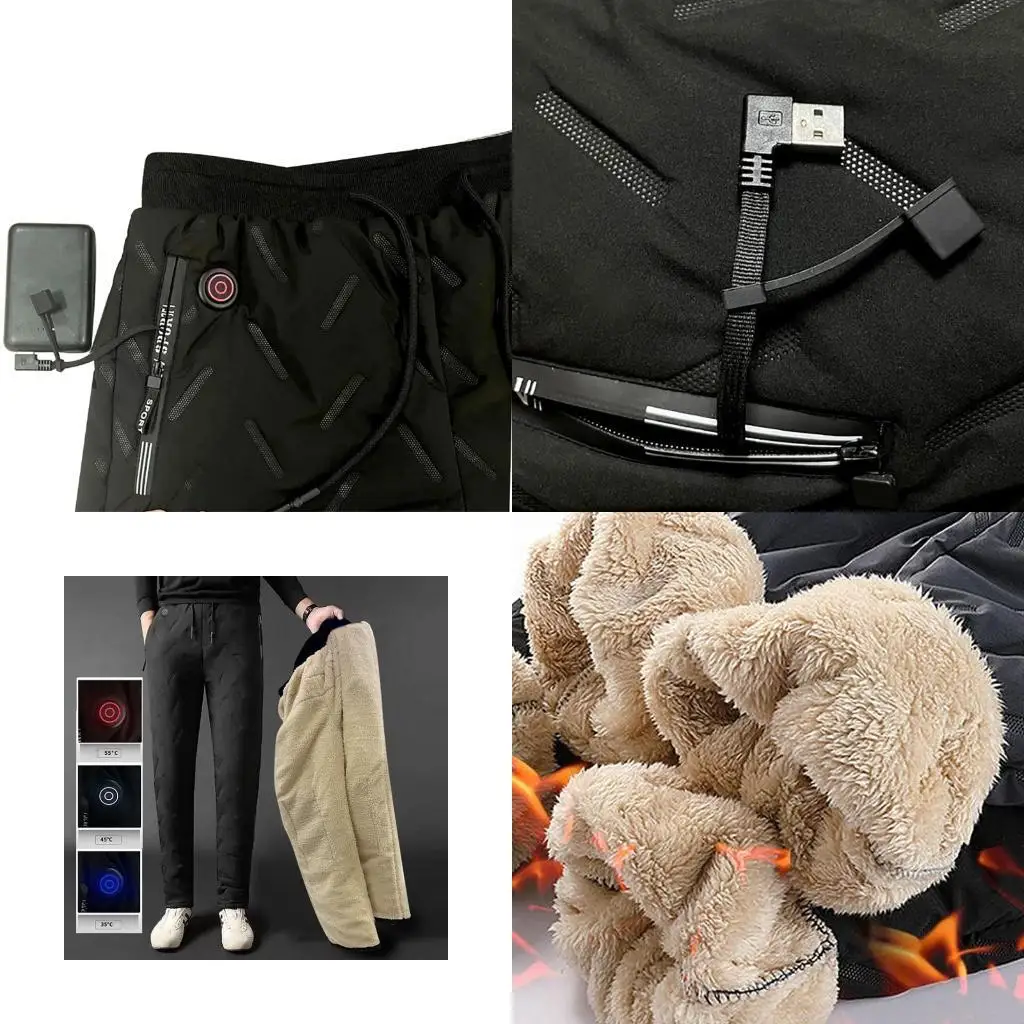 

Брюки с подогревом, брюки с электроподогревом USB, зимние теплые брюки для зимней лыжной рыбалки на открытом воздухе для мужчин