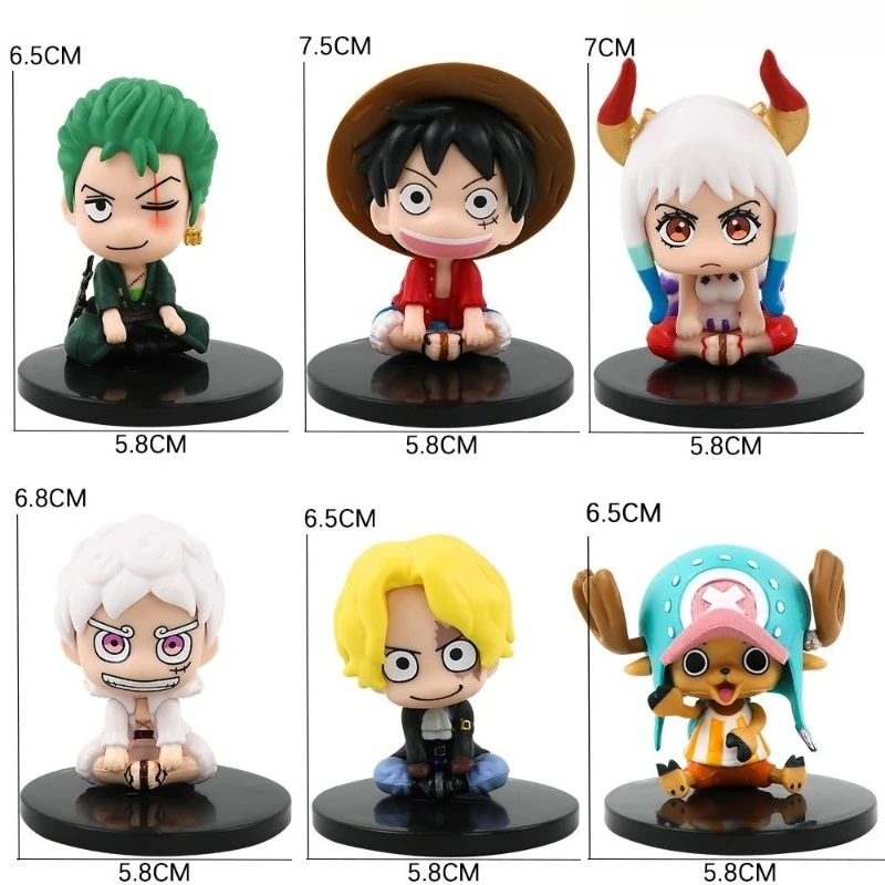 Uma peça luffy zoro nami usopp sogeking sanji q edição figura personalidade criativa anime modelo periférico ornamento de mesa