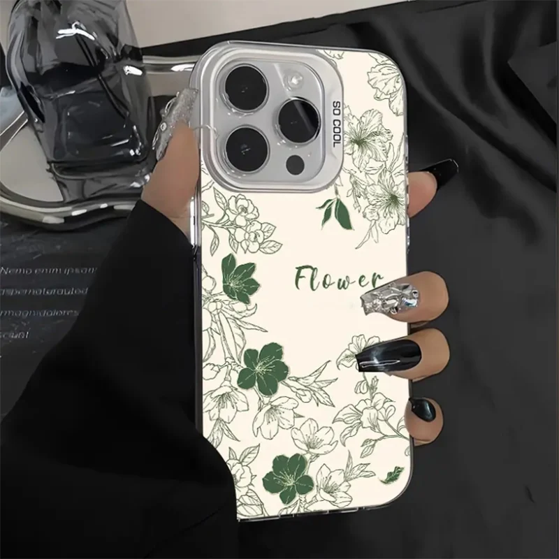 Pastel Green Floral Phone Case For Samsung Galaxy S26 S23 S22 S21 S24 S25 Ultra Plus FE A27 A17 A36 A37 A53 A55 A16 A26 A56 Case