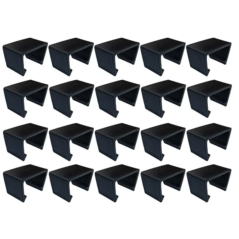 MOPHE-Outdoor For Sectional Couch, Wicker Rattan Sofa Alignment Connectors-20 Pieces Black Patio Furniture Clips