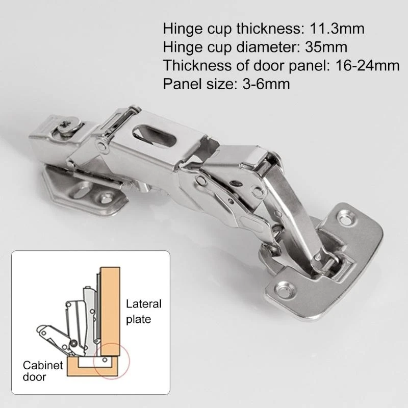 Soft Closing Cabinet Hinge 165 Degree Wide Angles Cupboard Hinges for Furniture,Engineered Soft Close Hinges Feature & Height Ad