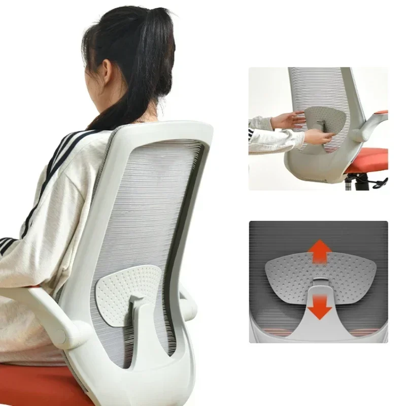 Space-Saving Folding Ergonomic Chair, 90Adjustable Waist Pillow, Ideal for Home, Students, and Office Use, Comfortable Seating