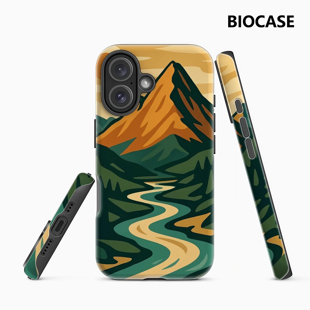 Mountain River Doppelschichtige Rückseiten-Handyhülle für iPhone 18/17/16/15/14/13/12 Pro Max Plus - Schützende unverzichtbare Accessoires