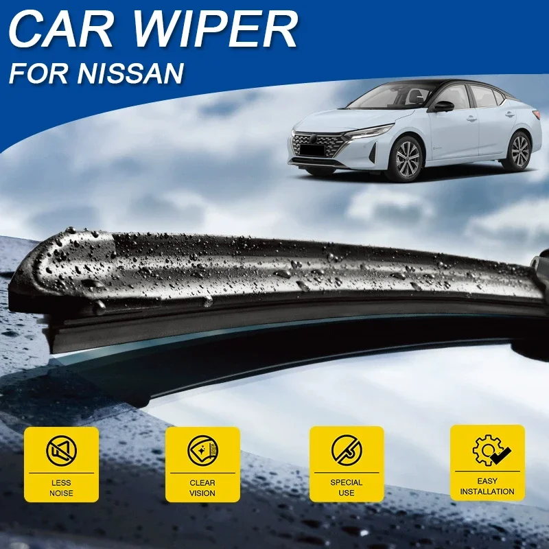 2PCS Car Blade Windshield Rubber Wiper Cleaning Accessory For NISSAN Altima ARIYA JUKE LEAF MARCH MICRA NOTE NV200 SENTRA VERSA