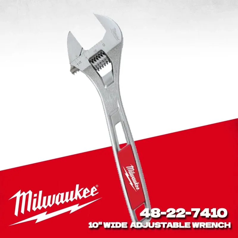 Milwaukee 48227410/48-22-7410 ‘10 Inch Adjustable Wrench Parallel Jaw Chrome Plated Spanner…