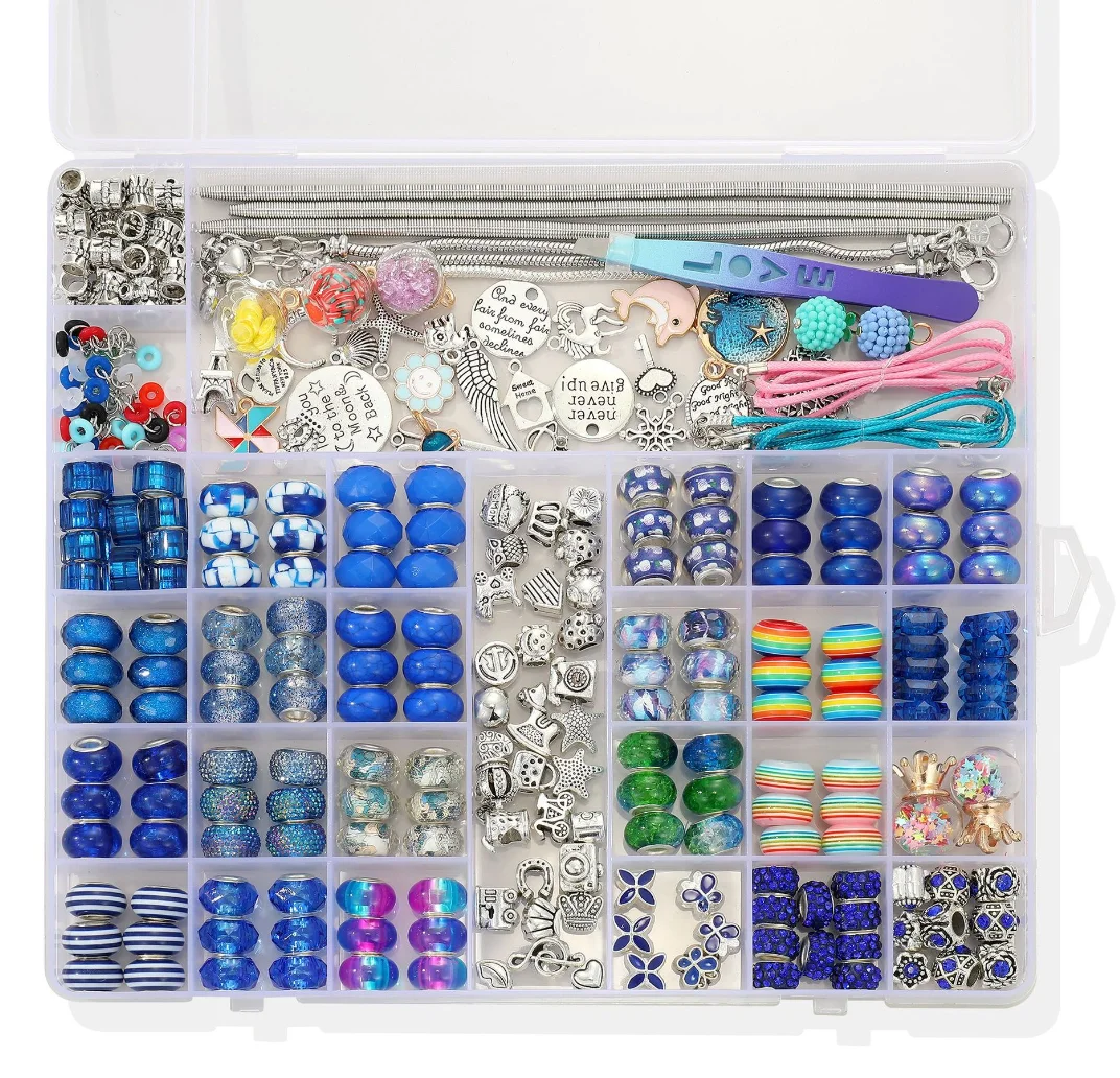 DIY Beaded Bracelet Kit 305Pcs Crystal Beads for Jewelry Making Set Box With String Handmade Charms Bracelet Girl Bithday Gift