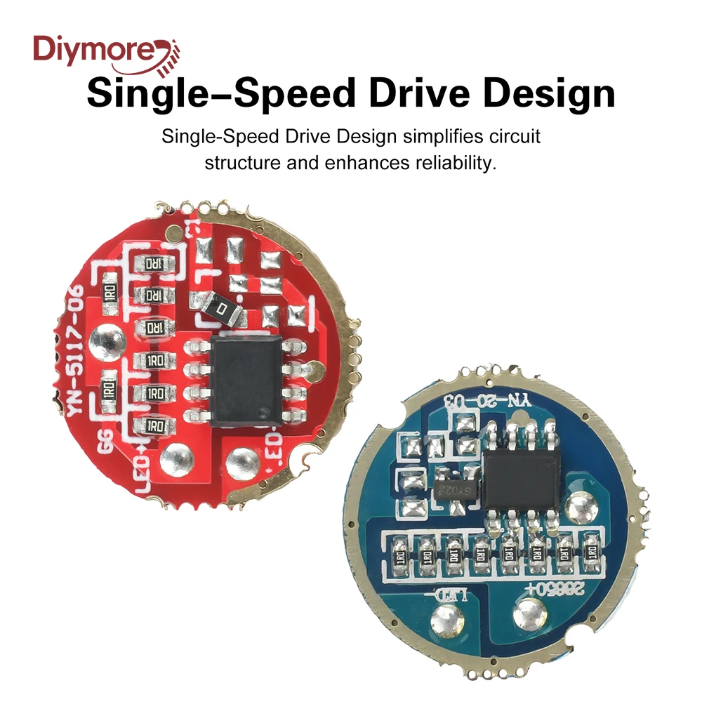 Single Speed Flashlight Driver Board DC 3.7-4.2V DIY Component Compatible With 6-15W LEDS 17/20mm Flashlight Drive Accessories