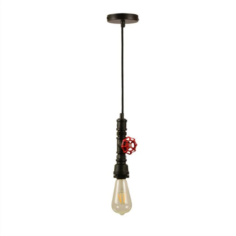 Retro Industrial Black Pipe Pendant Light Wrought Iron Hanging Lamp Shade Steampunk Faucet plumbing lighting fixtures
