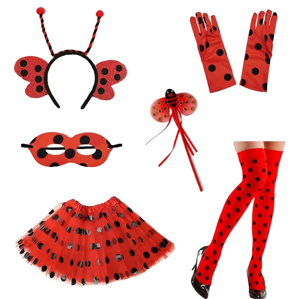 

PESENAR Ladybug Costume Outfits, Suitable for Ladybug Theme Cosplay, Halloween, Ladybug Theme Parties, Carnivals