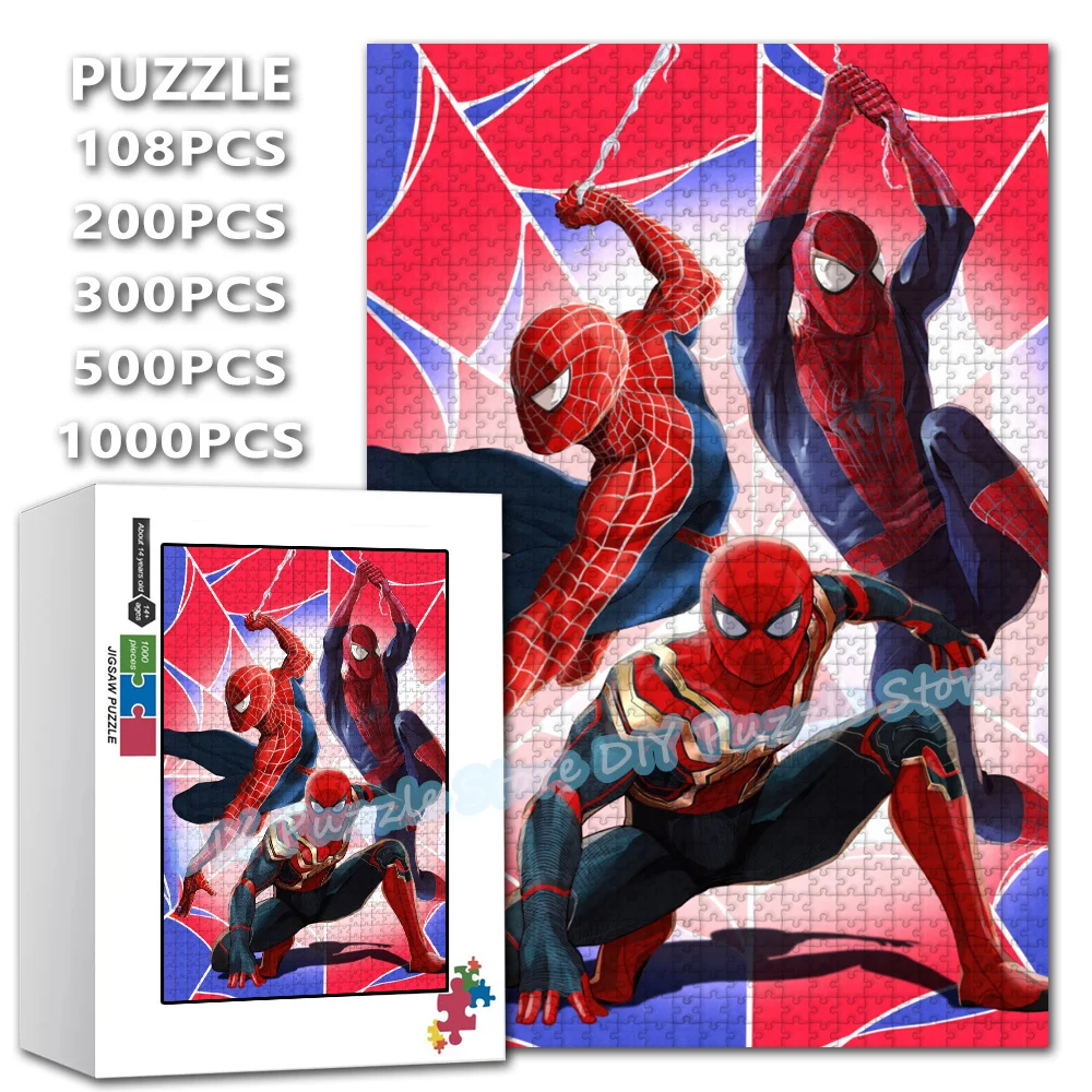 

Креативный пазл с изображением Человека-паука: через вселенную Спайдер-Верс, пазл с принтом супергероев Marvel для детей, игрушки для снятия стресса, подарки