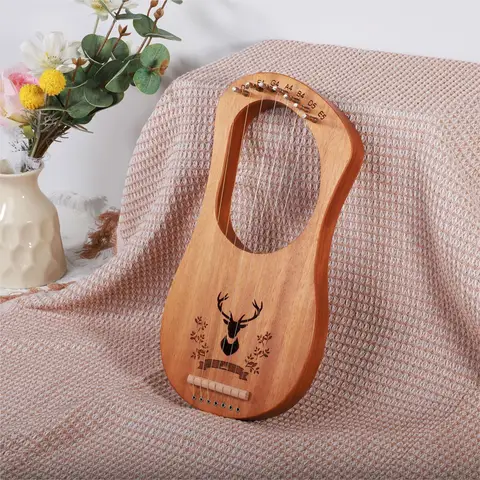 Harpe en bois coeur fleur de pêcher, adaptée aux débutants, 7 cordes