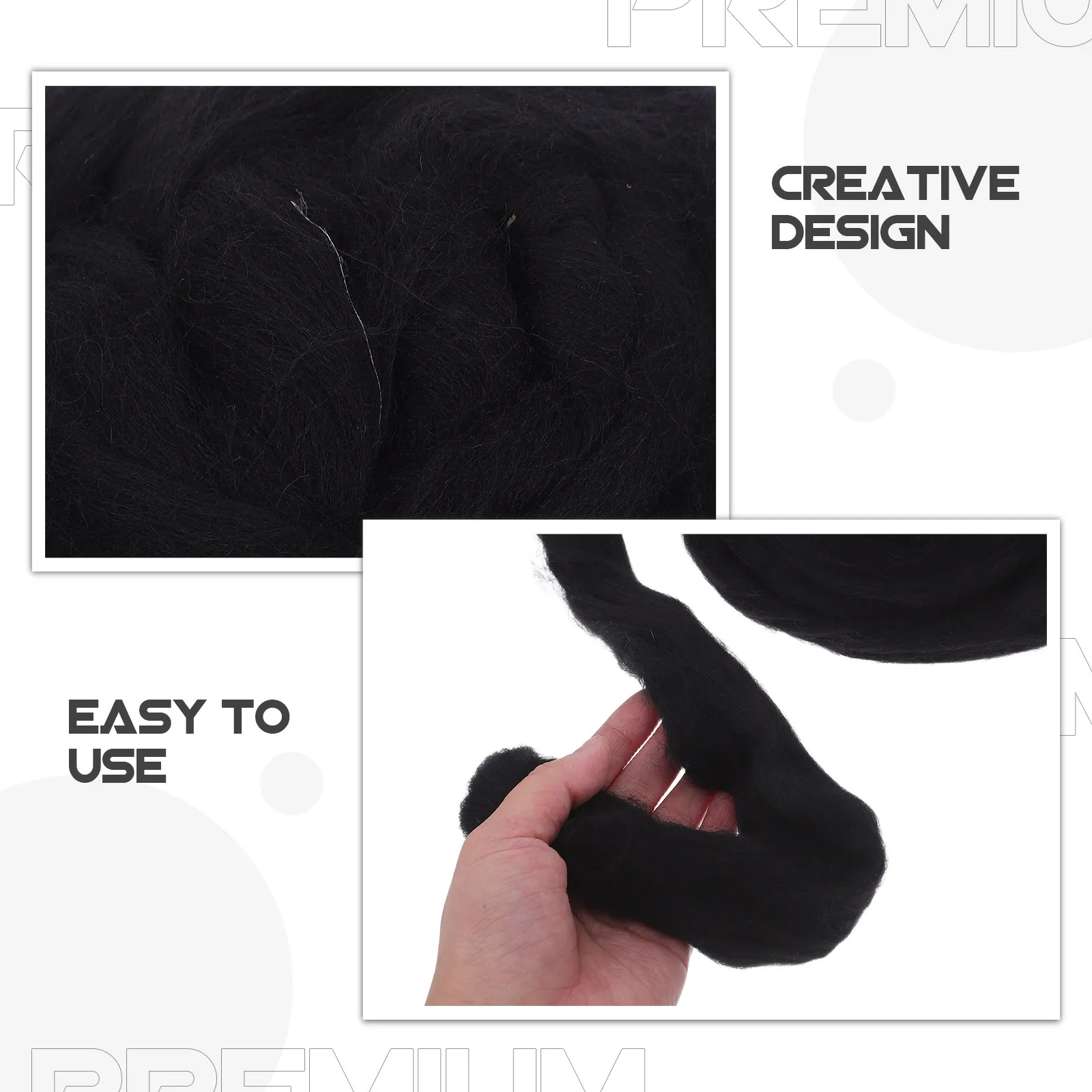 1Pack Wool Felting Kit Colored Roving Fiber 100G Needle Felting Supplies for DIY Craft Animal Felt Figures Craft Felt Wool