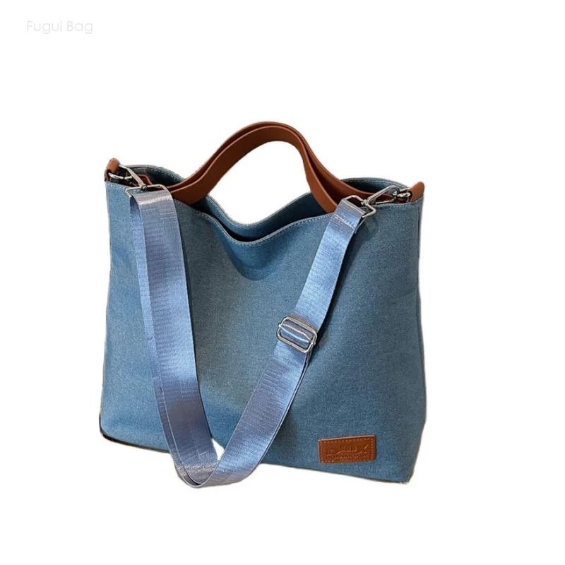 

Denim Bag Women's Tote Bag Large Capacity Can Be Slung Over Can Be Carried as A Handbag Student Class Bag Office Commuting Bag