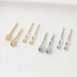 2PCS 14k Gold Plated Long Drop Pendant Charms for Jewelry Making Diy Earrings Supplies Eardrop Hand Made Brass Accessories